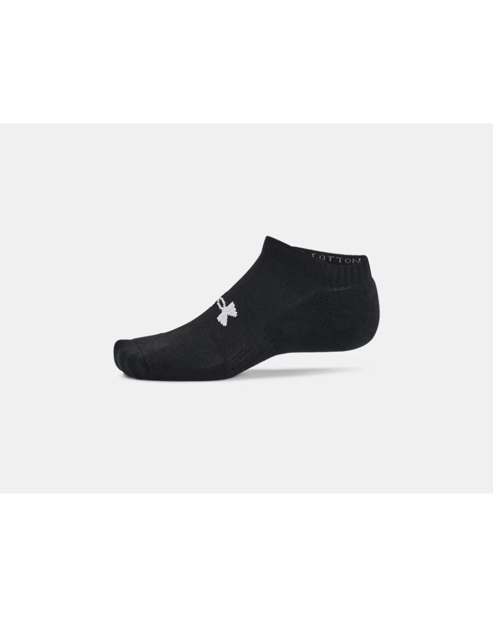 Under Armour Training Cotton No Show Sock - Black profile