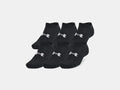 Under Armour Training Cotton 6-Pack No Show Socks - Black 6-pack