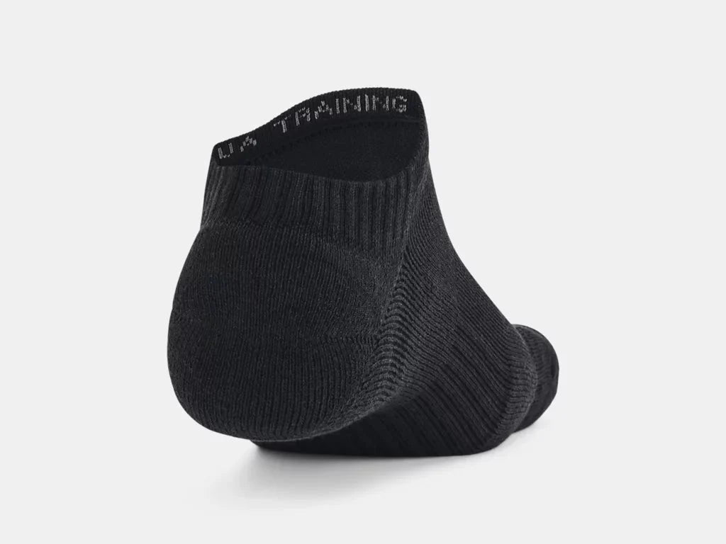 Under Armour Training Cotton No Show Sock - Black heel detail
