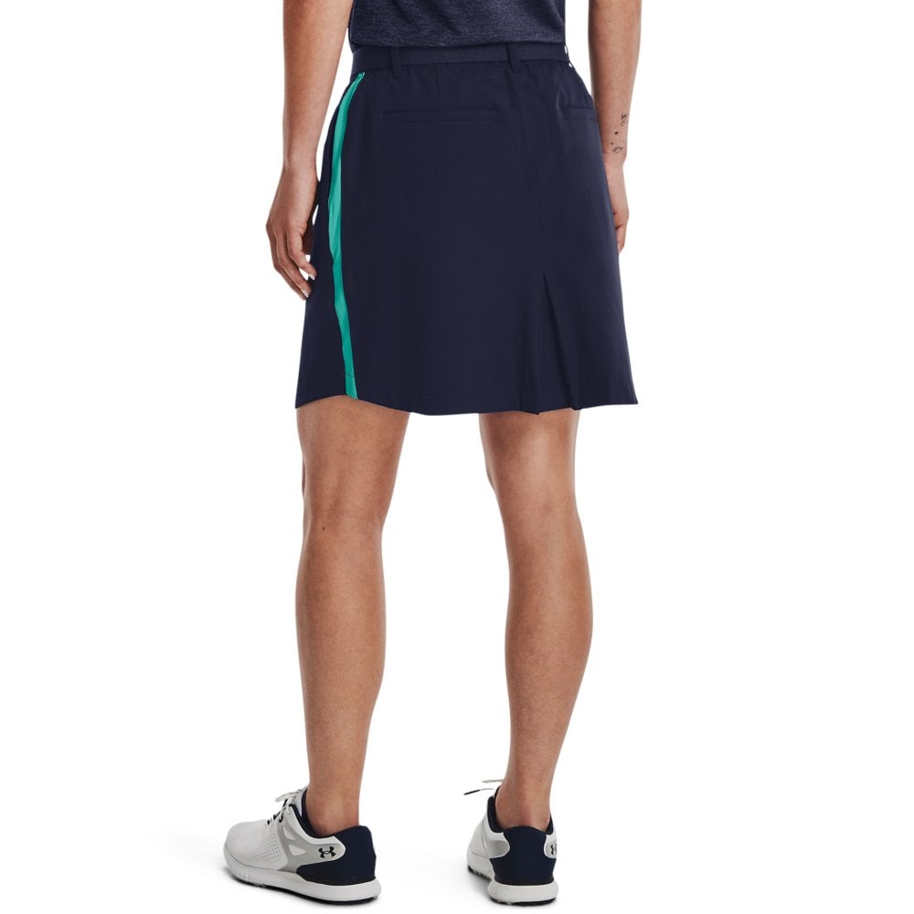 Under Armour Women's Links Woven Skort in Midnight Navy - worn back view