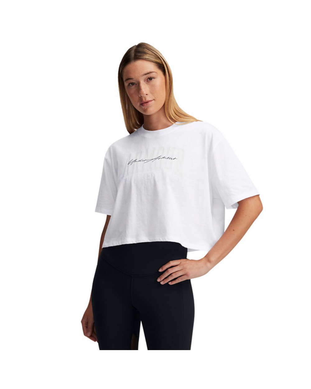 Under Armour Women's Script Boxy Crop Short Sleeve