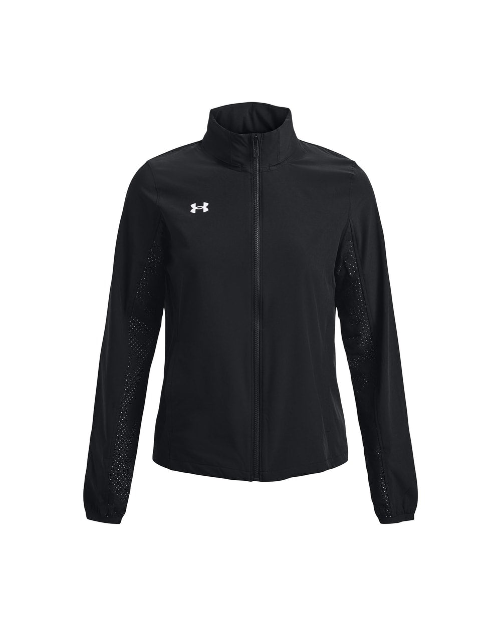 Under Armour Women's Squad 3.0 Warm-Up Jacket in Black - front flat lay