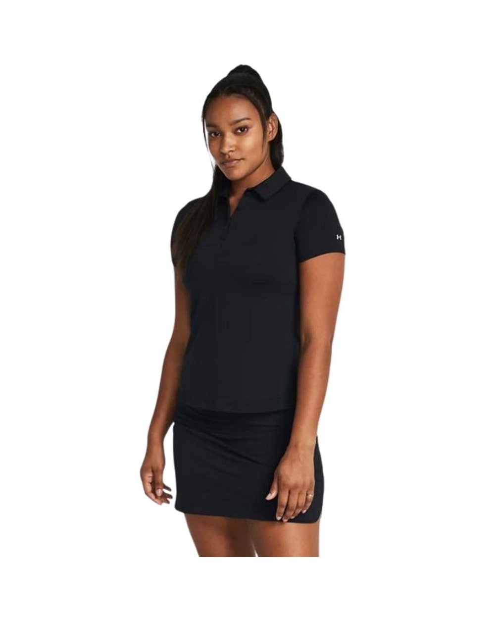 Under Armour Women's UA Playoff Short Sleeve Polo - Black - front