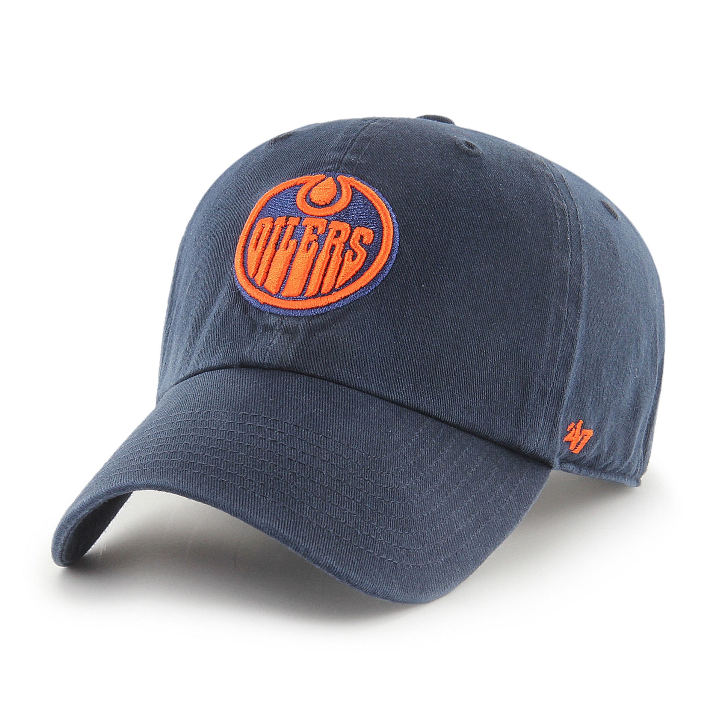 '47 Brand Edmonton Oilers Clean Up Adjustable Hat - Navy/Orange