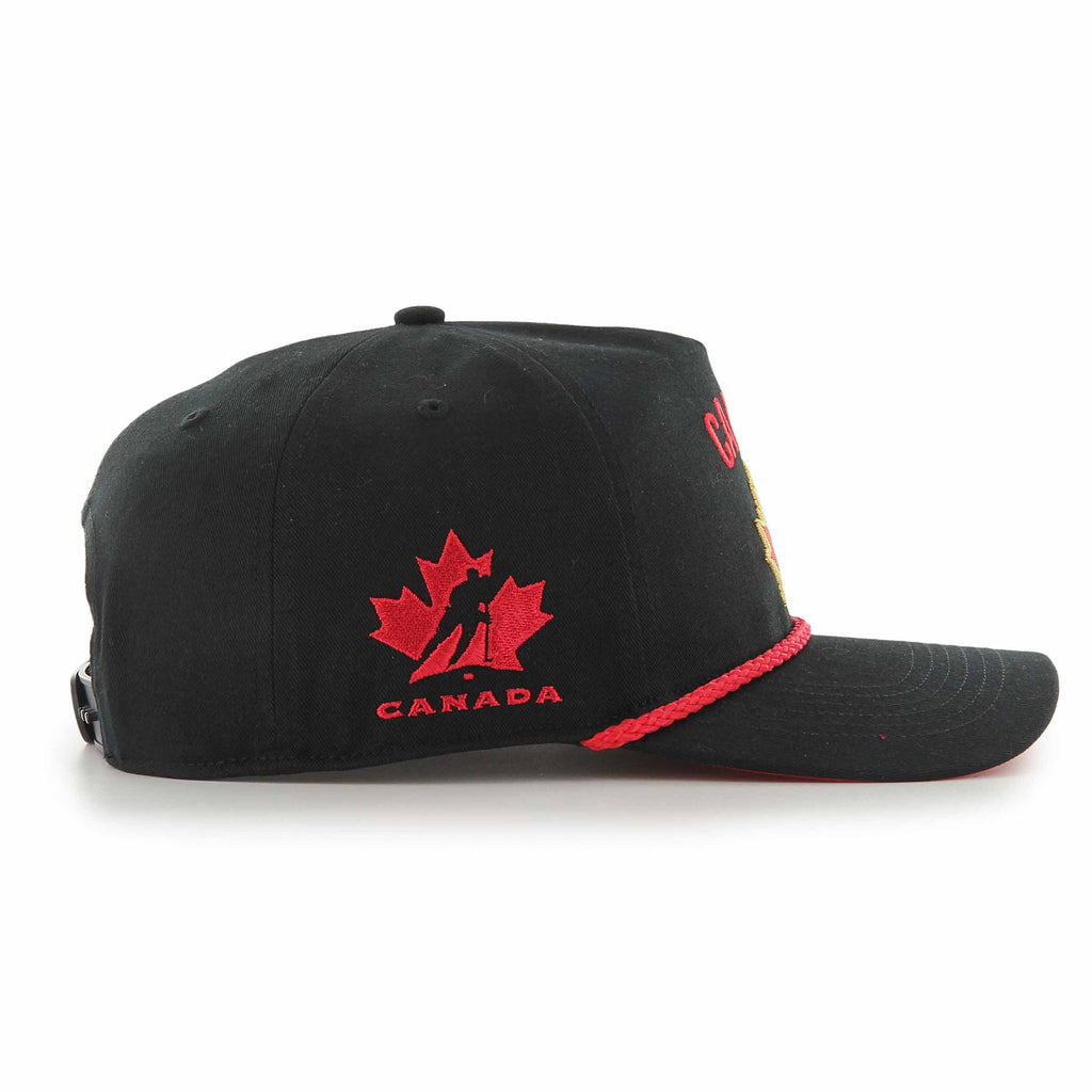 '47 Brand Team Canada Sure Shot & Rope Hat - Black — side profile showing rope brim