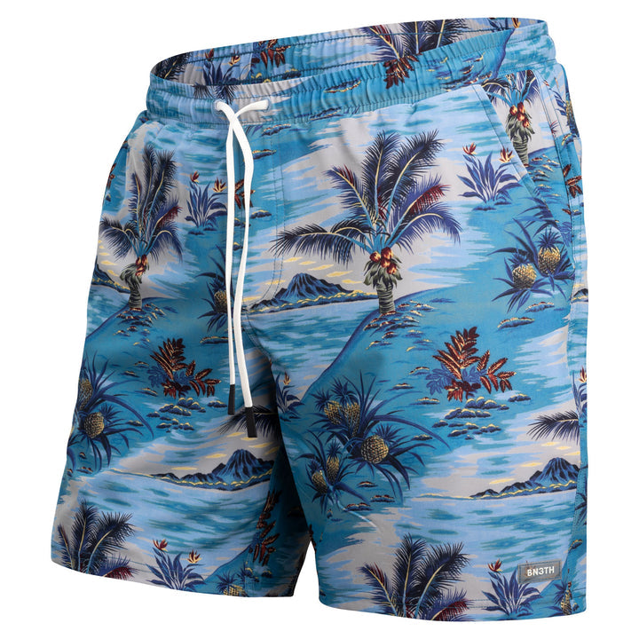 Bn3th Agua Volley X 2N1 Swim Short 7" - Vintage Tropics Sand