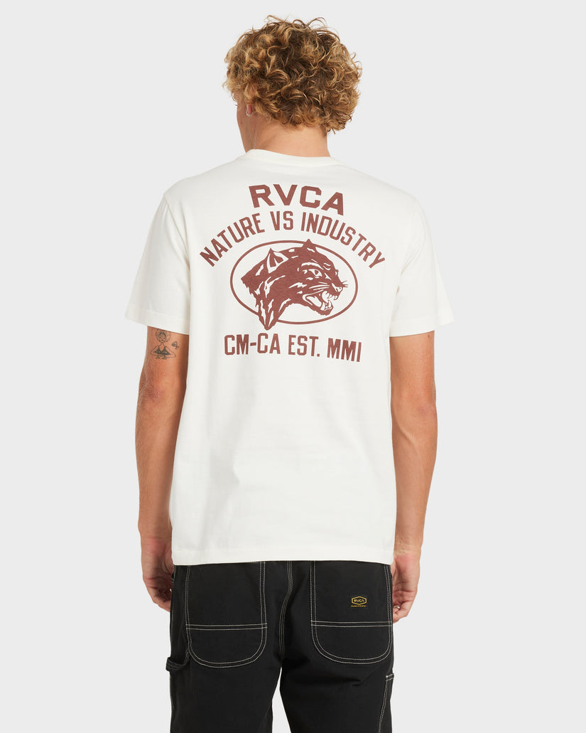 RVCA Sky Cat Short Sleeve Tee - Antique White - back
