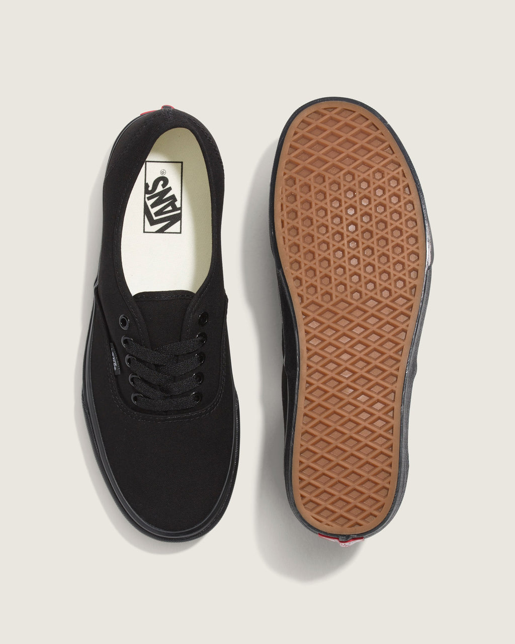 Vans Authentic in Black — top and outsole