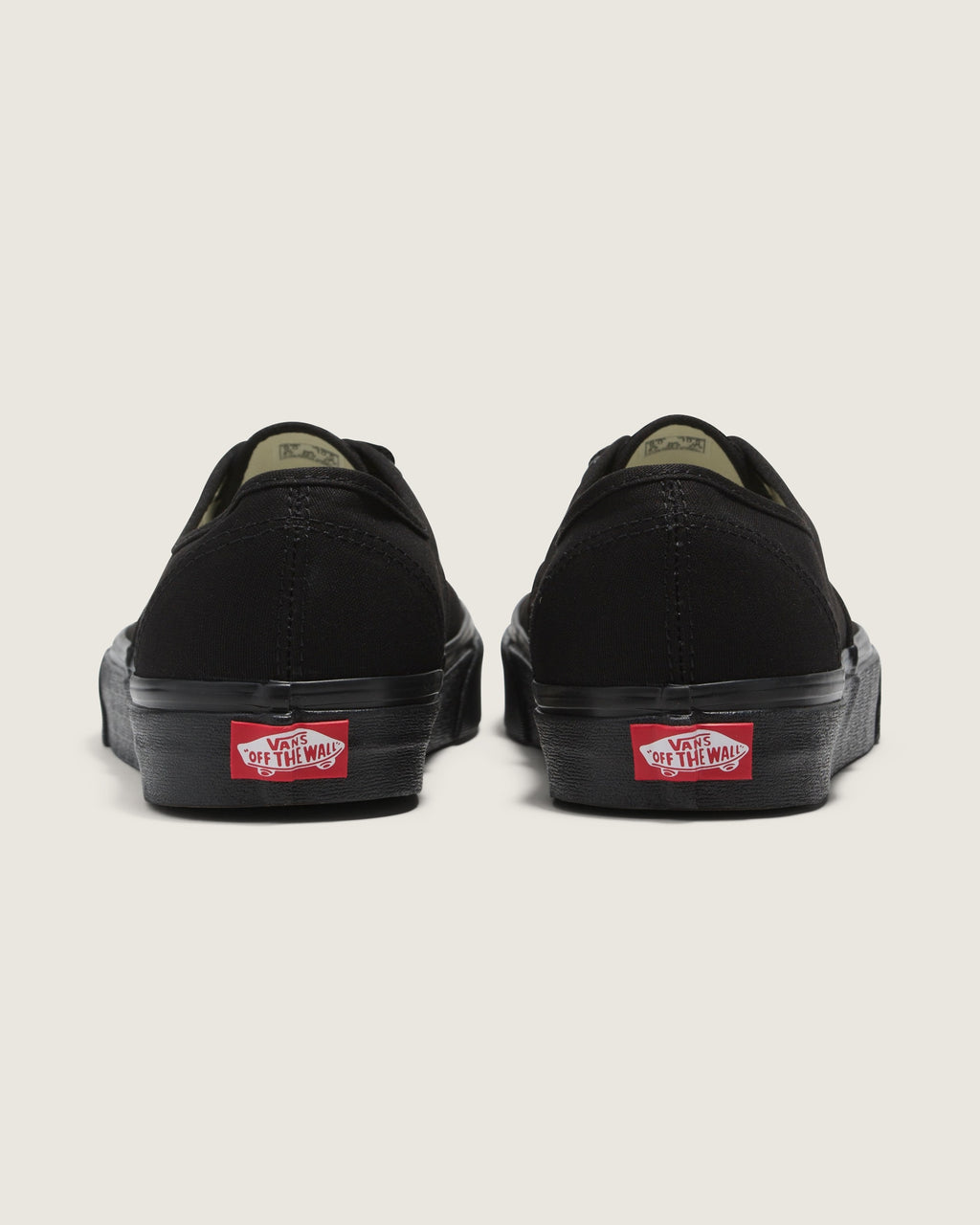 Vans Authentic in Black — heel