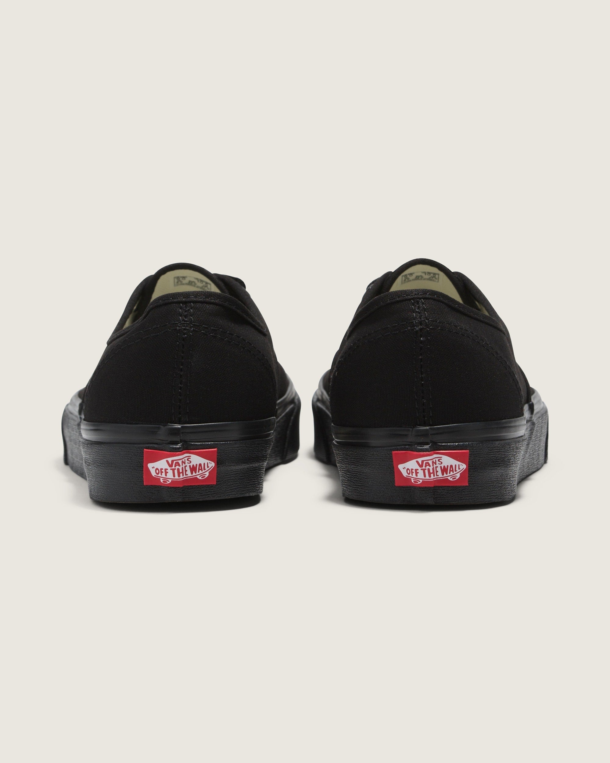 Vans Authentic in Black — heel
