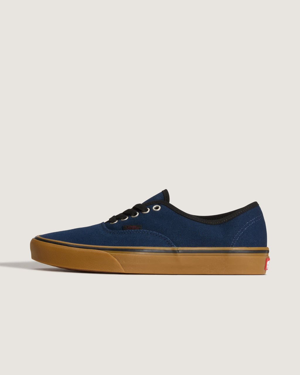 Vans Authentic in Navy with gum outsole — side profile