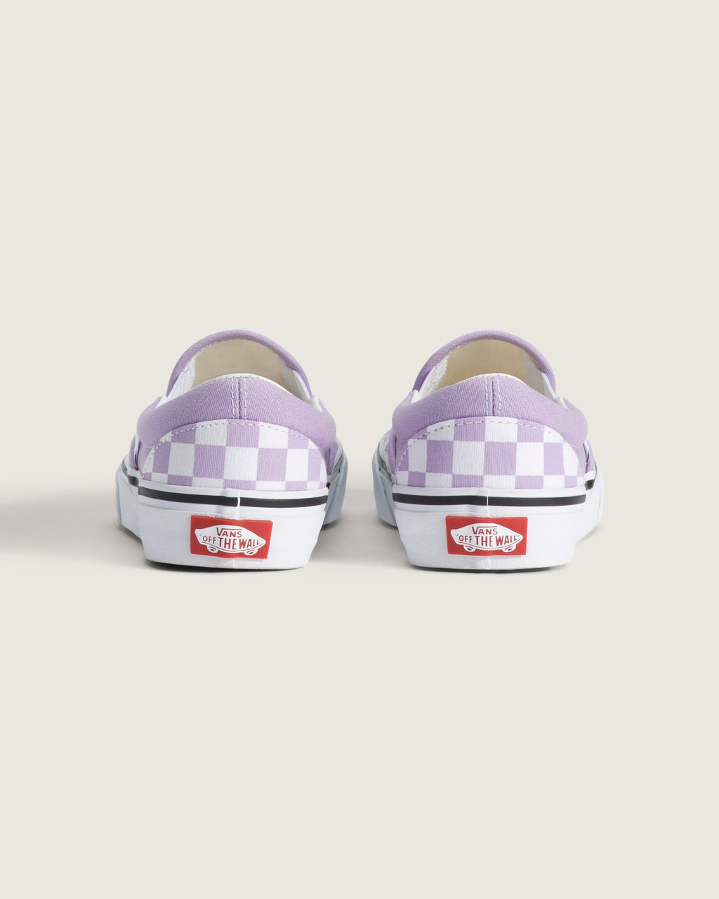 Vans Classic Slip-On in Orchid checkerboard — heel
