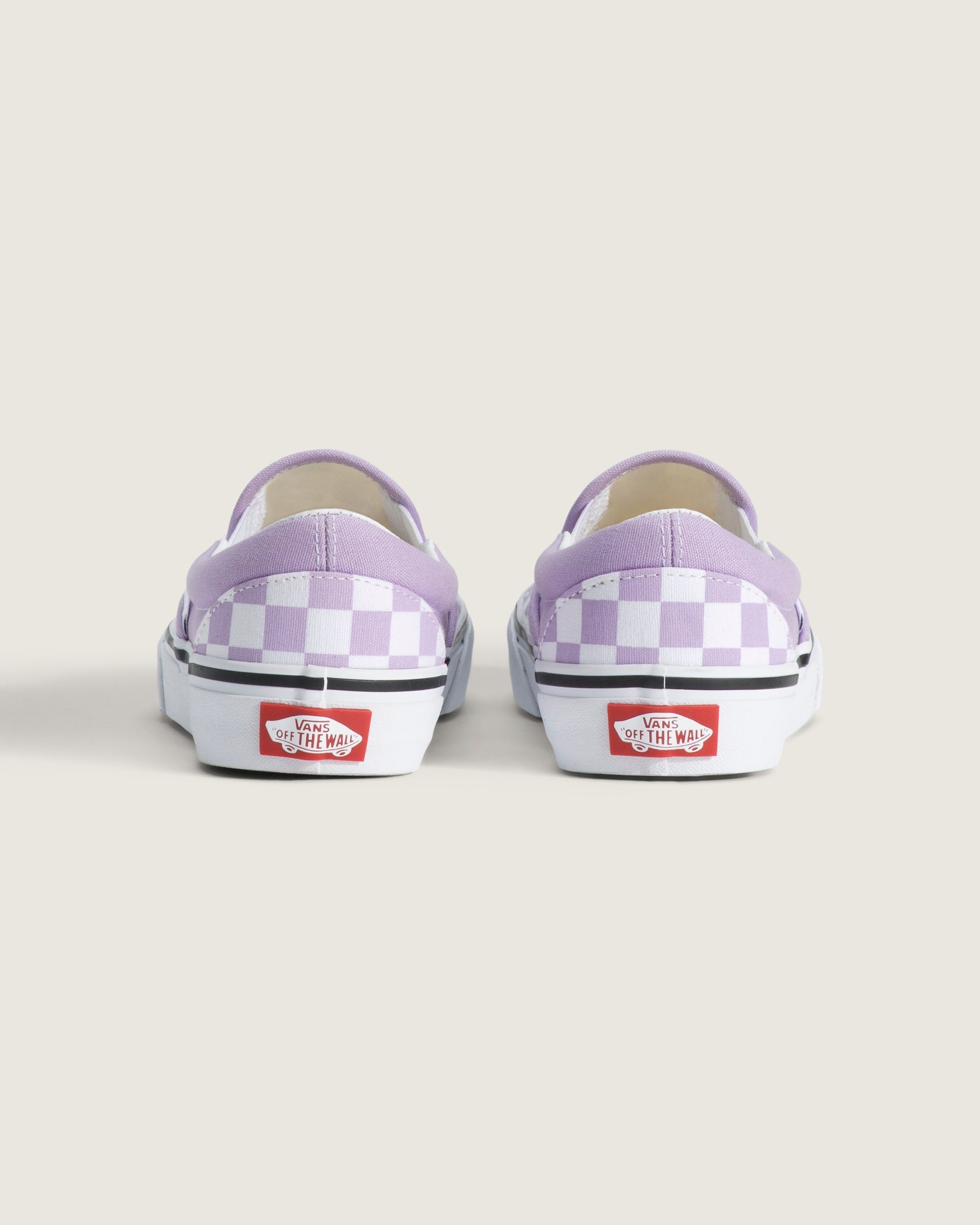 Vans Classic Slip-On in Orchid checkerboard — heel