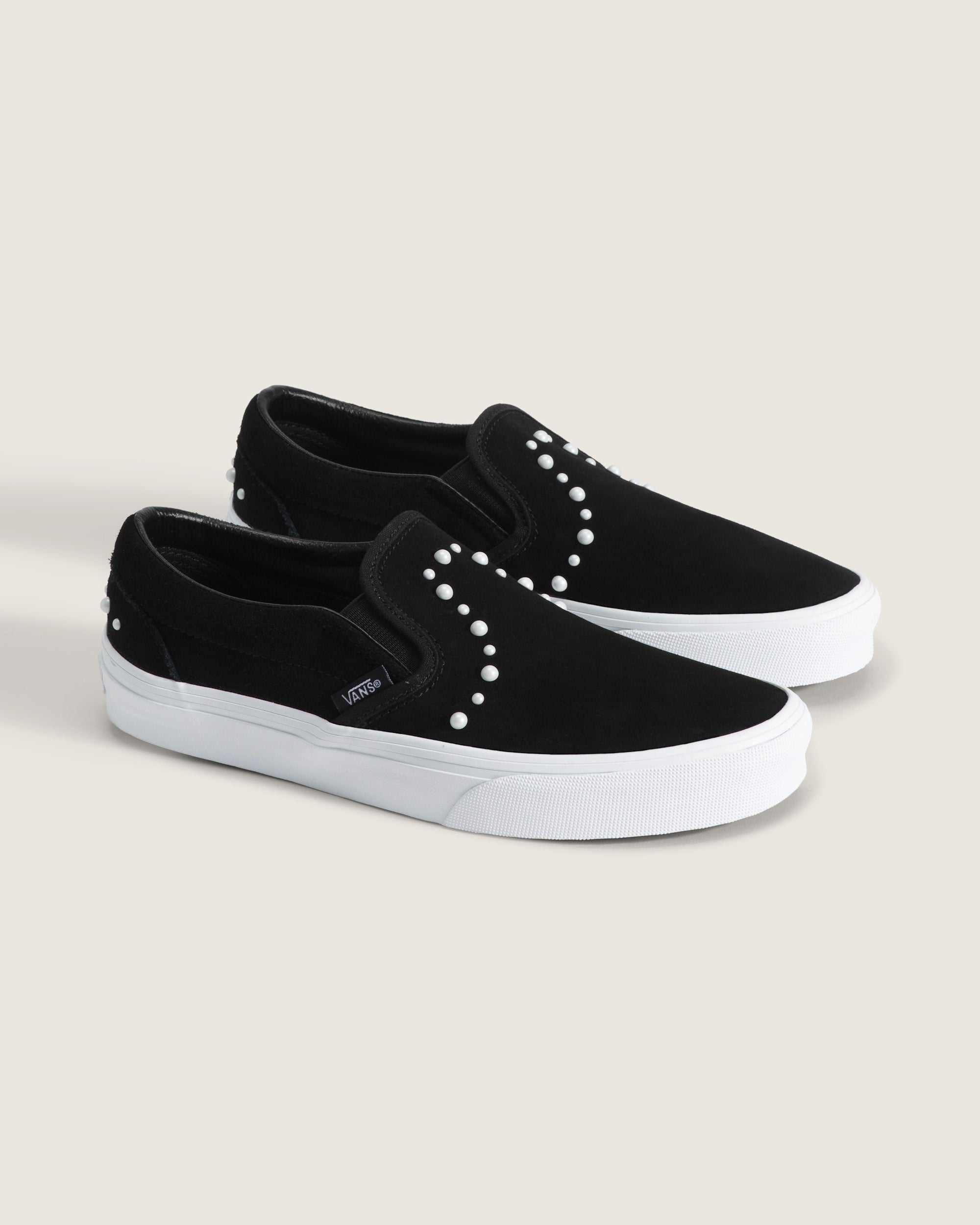 Vans Women's Classic Slip-On Pearls Shoes - BLACK - ALT1