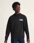 Vans Kids Bevel Flame Crew Black front on-model