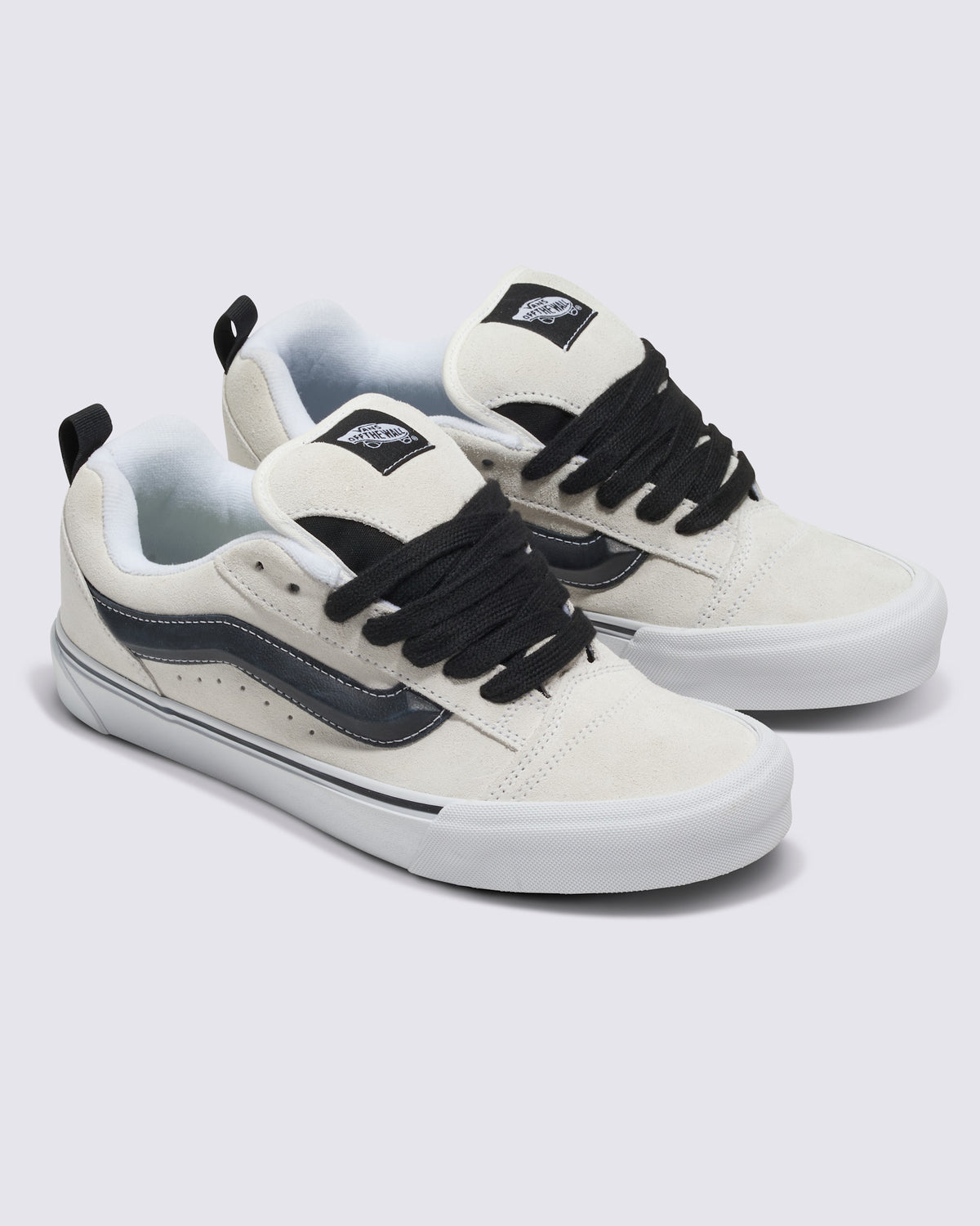 Vans Men's Knu Skool Shoes - SUEDE WHITE/BLACK - ALT2