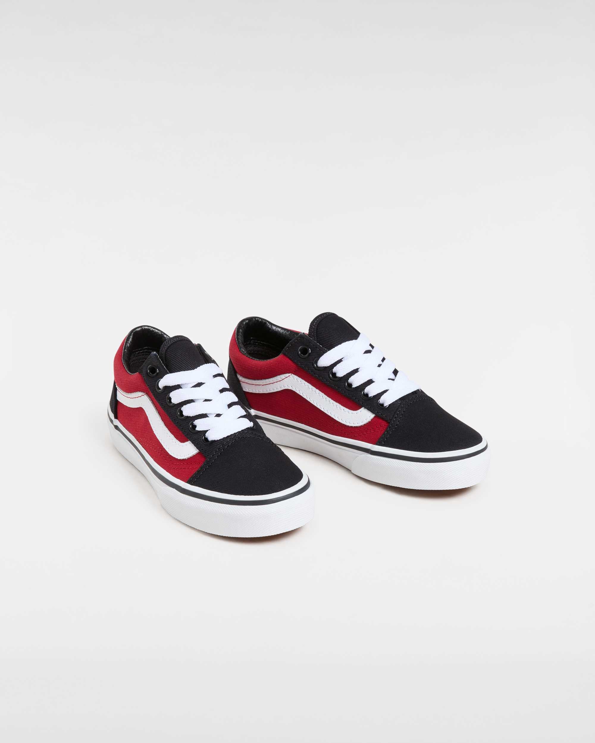 Vans Old Skool in Red — pair three-quarter
