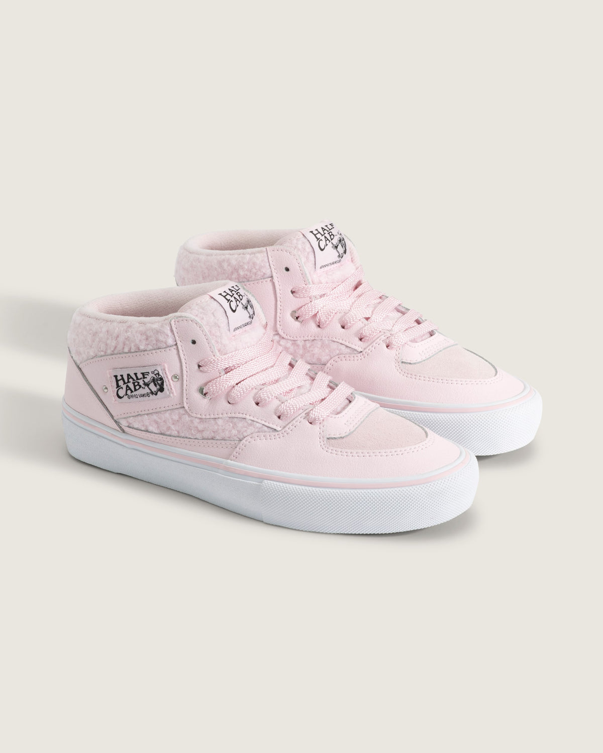 Vans Men's Skate Half Cab Shoes - PINK/WHITE - ALT1