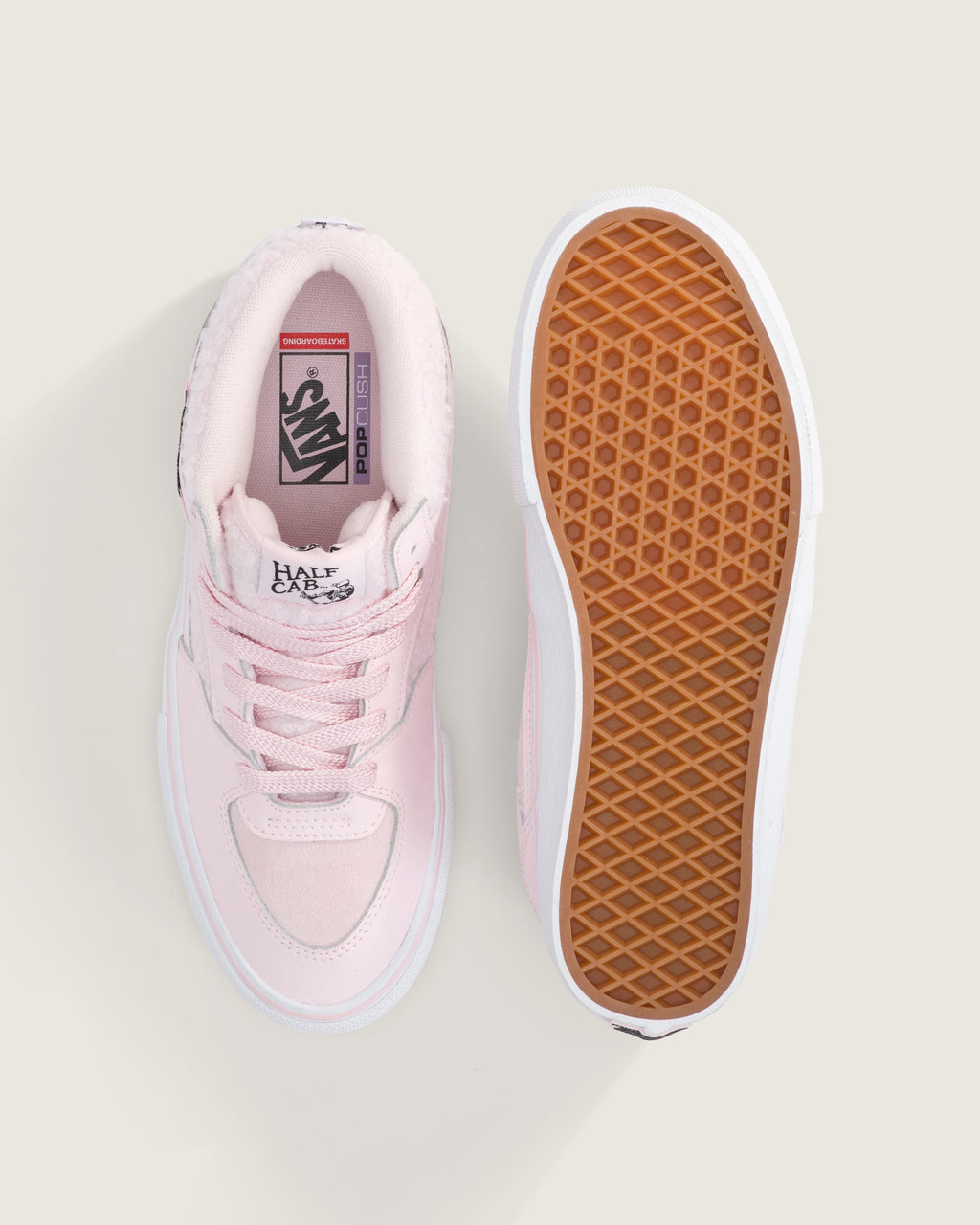 Vans Men's Skate Half Cab Shoes - PINK/WHITE - ALT2