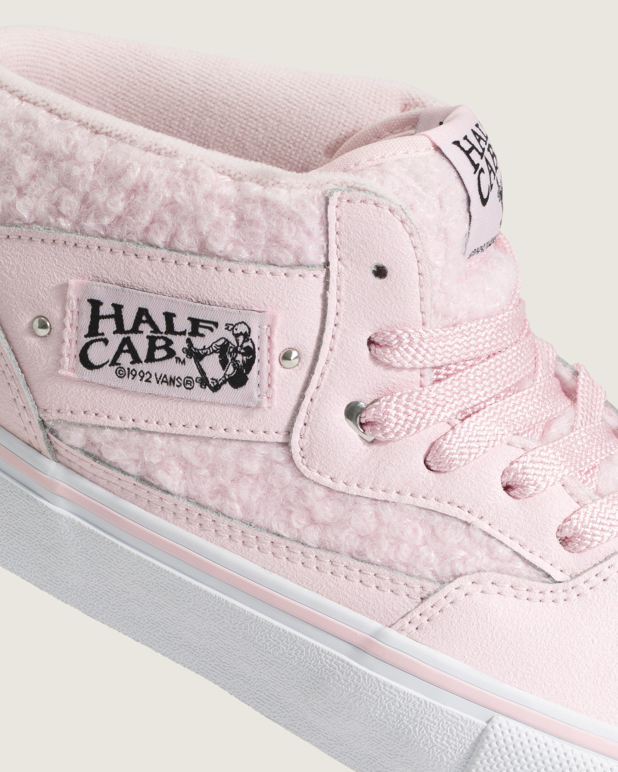 Vans Men's Skate Half Cab Shoes - PINK/WHITE - detail