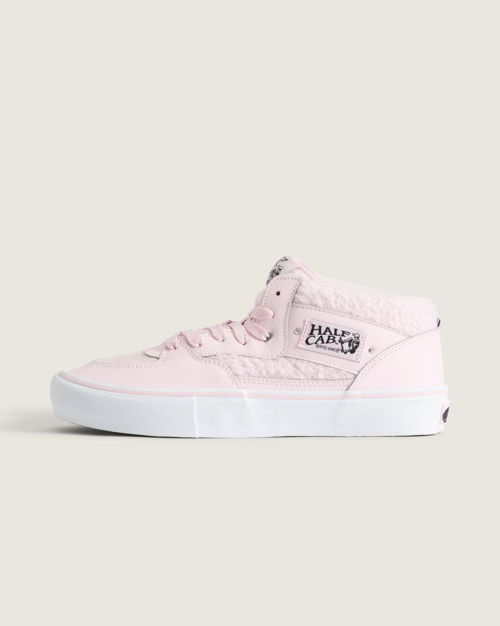 Vans Men's Skate Half Cab Shoes - PINK/WHITE - HERO