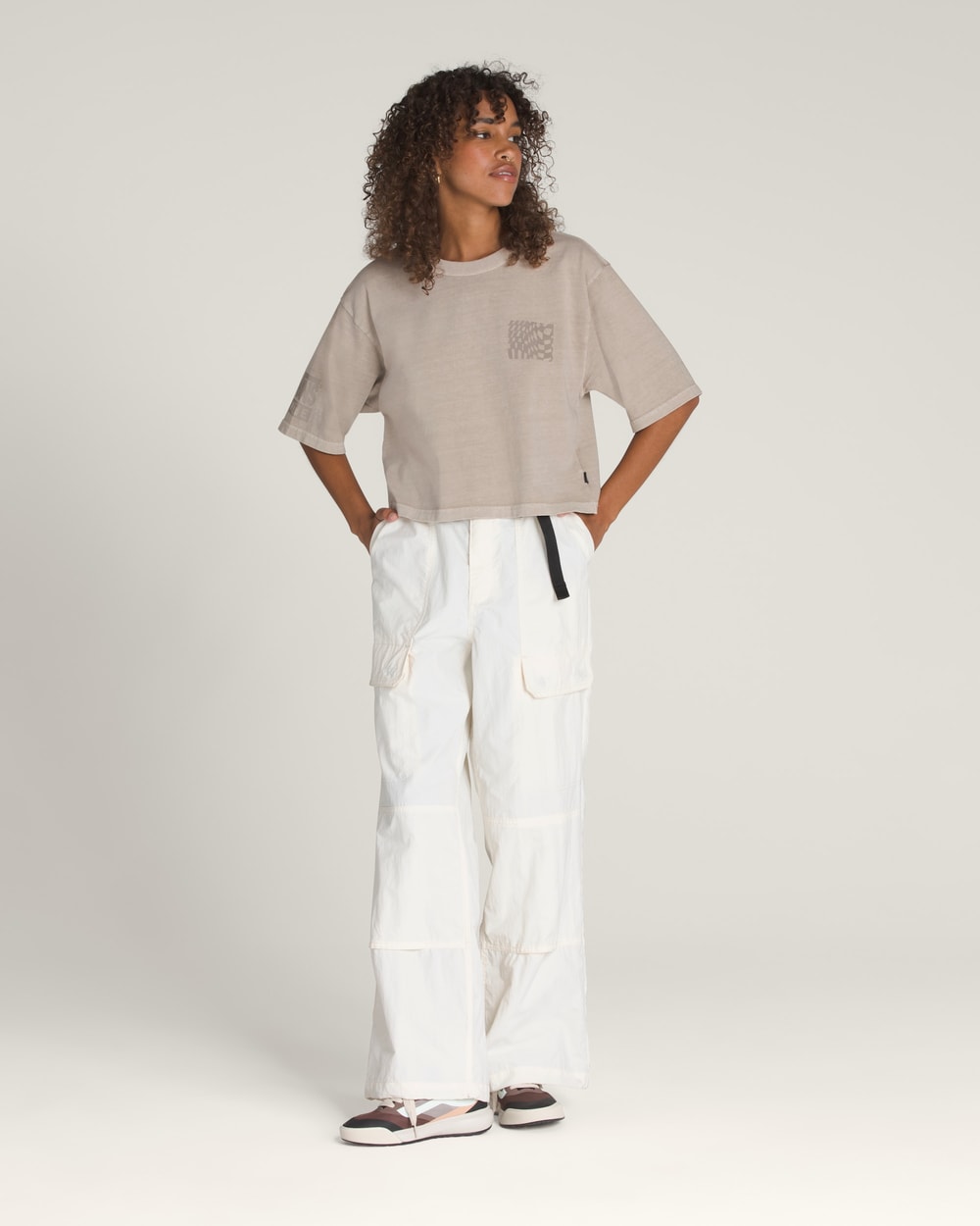 Vans Women's Big Cypress Cropped Tee - Warm Grey front