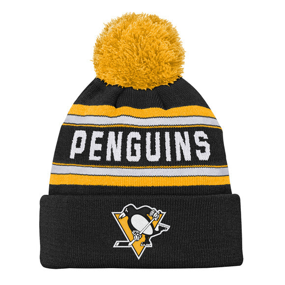 Outerstuff Youth Pittsburgh Penguins Jacquard Knit Cuffed Toque with Pom