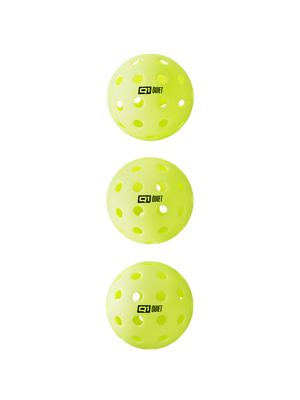 Selkirk Q1 Quiet Pickleball 3-Pack - Yellow, 3-pack front view