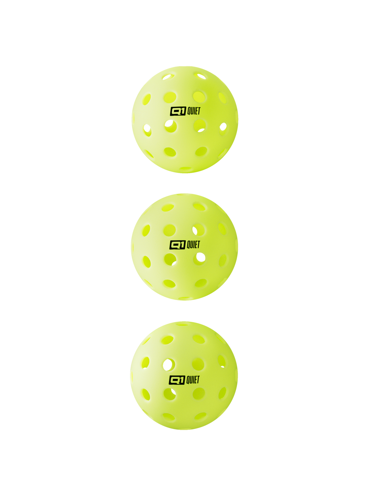 Selkirk Q1 Quiet Pickleball 3-Pack - Yellow, 3-pack front view