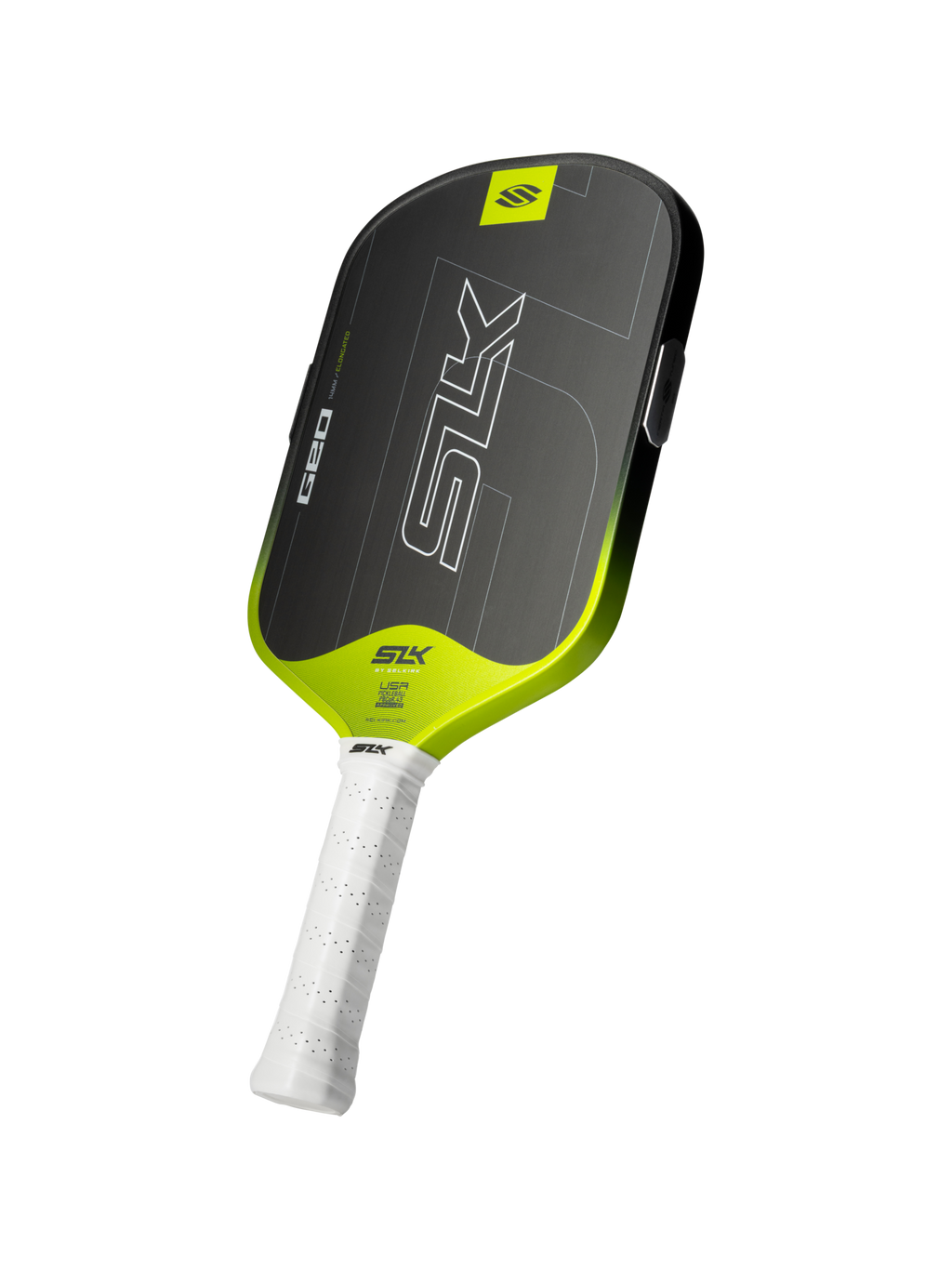 Selkirk SLK Geo Elongated Pickleball Paddle - Volt, angled view