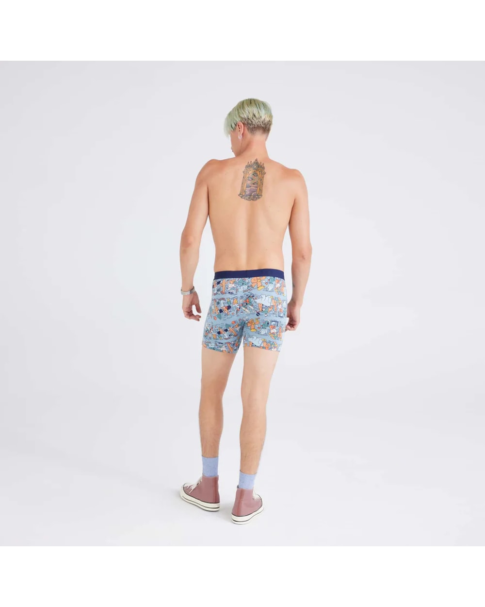 Saxx Vibe Boxer Brief - Fresh Tracks-Desert Blue