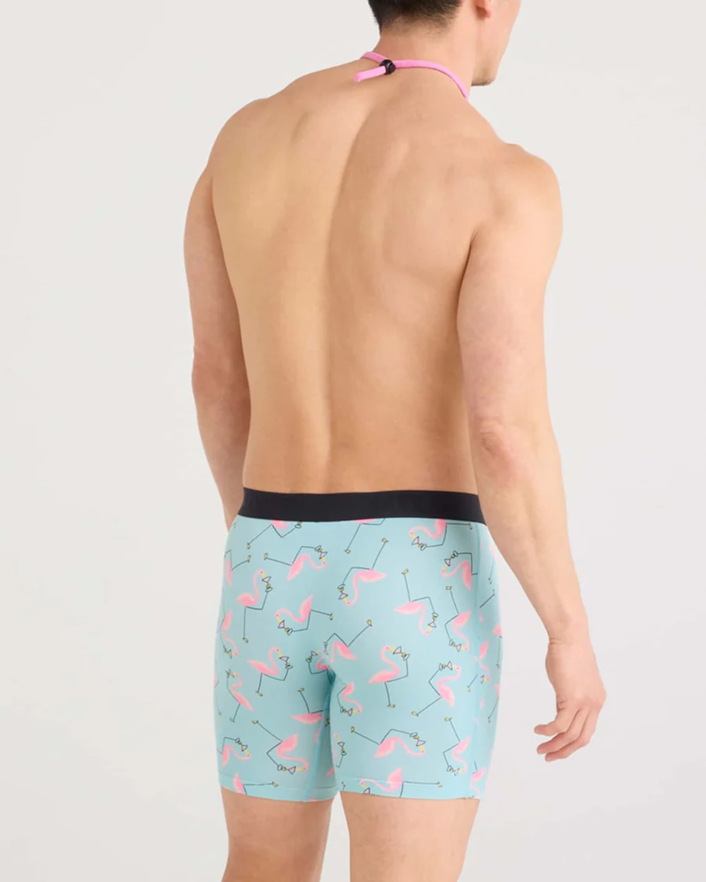 Saxx Vibe Xtra (2 Pack) Soft Comfort Boxer Brief - Drinko Flamingo/Black