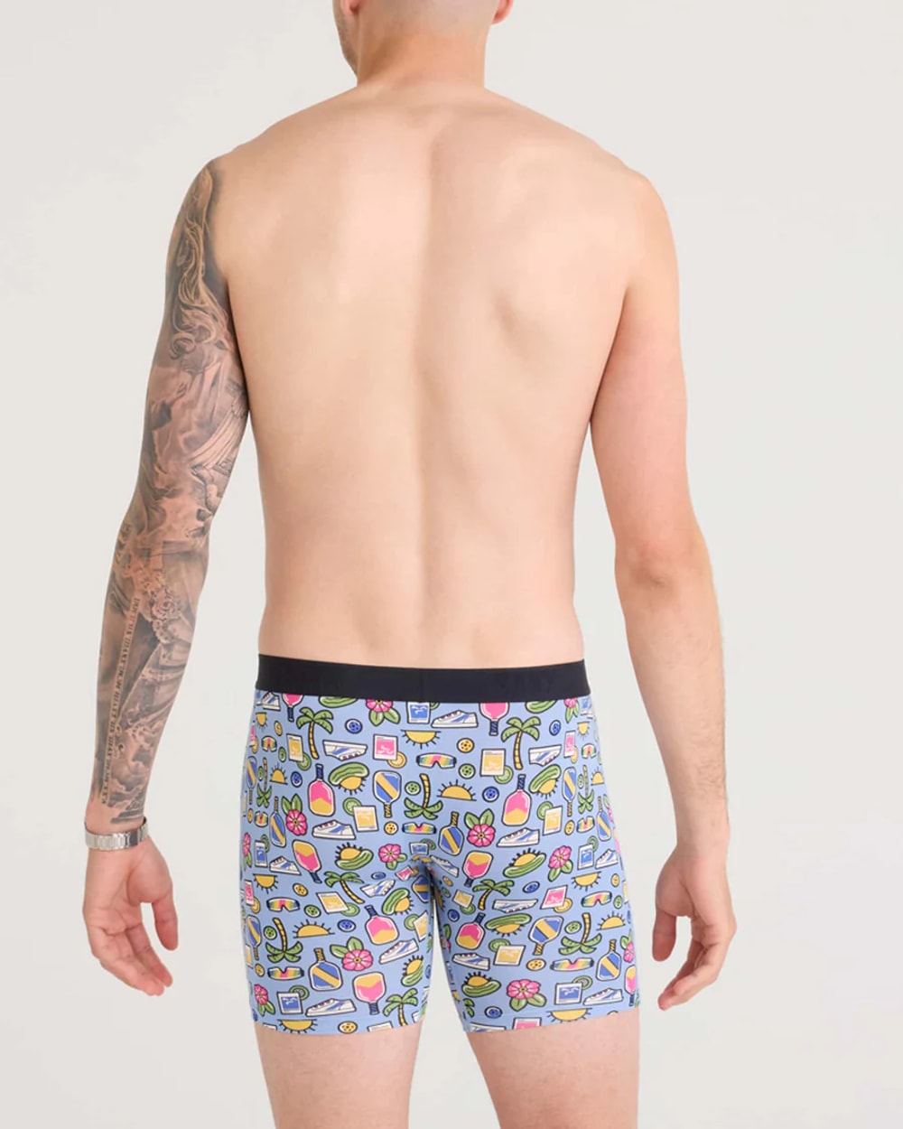 Saxx Vibe Xtra Soft Comfort Boxer Brief - Pickleball Paradise-Blue