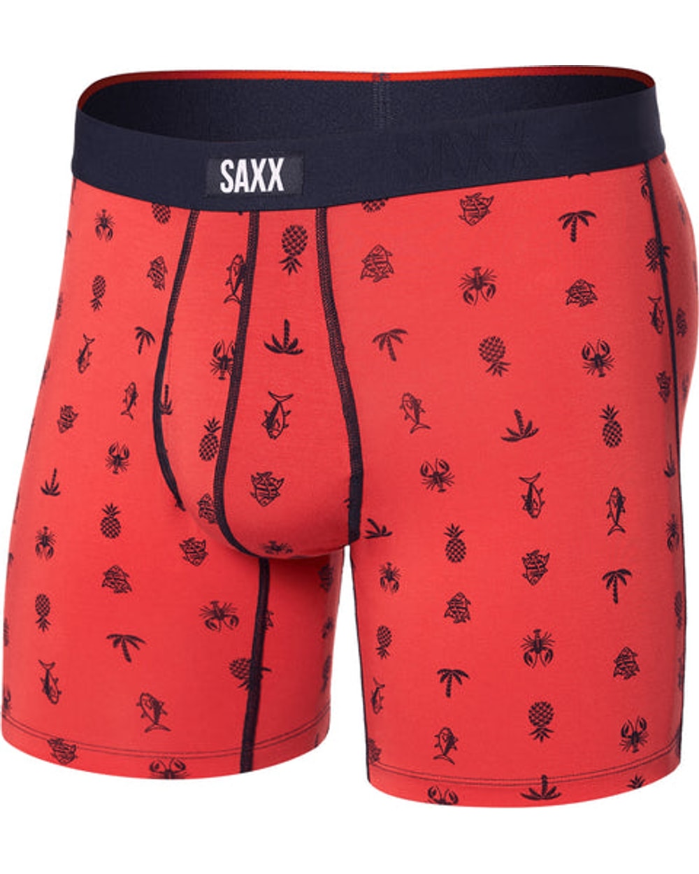 Saxx Vibe Xtra Soft Comfort Boxer Brief - Summer Catch Coral - Red