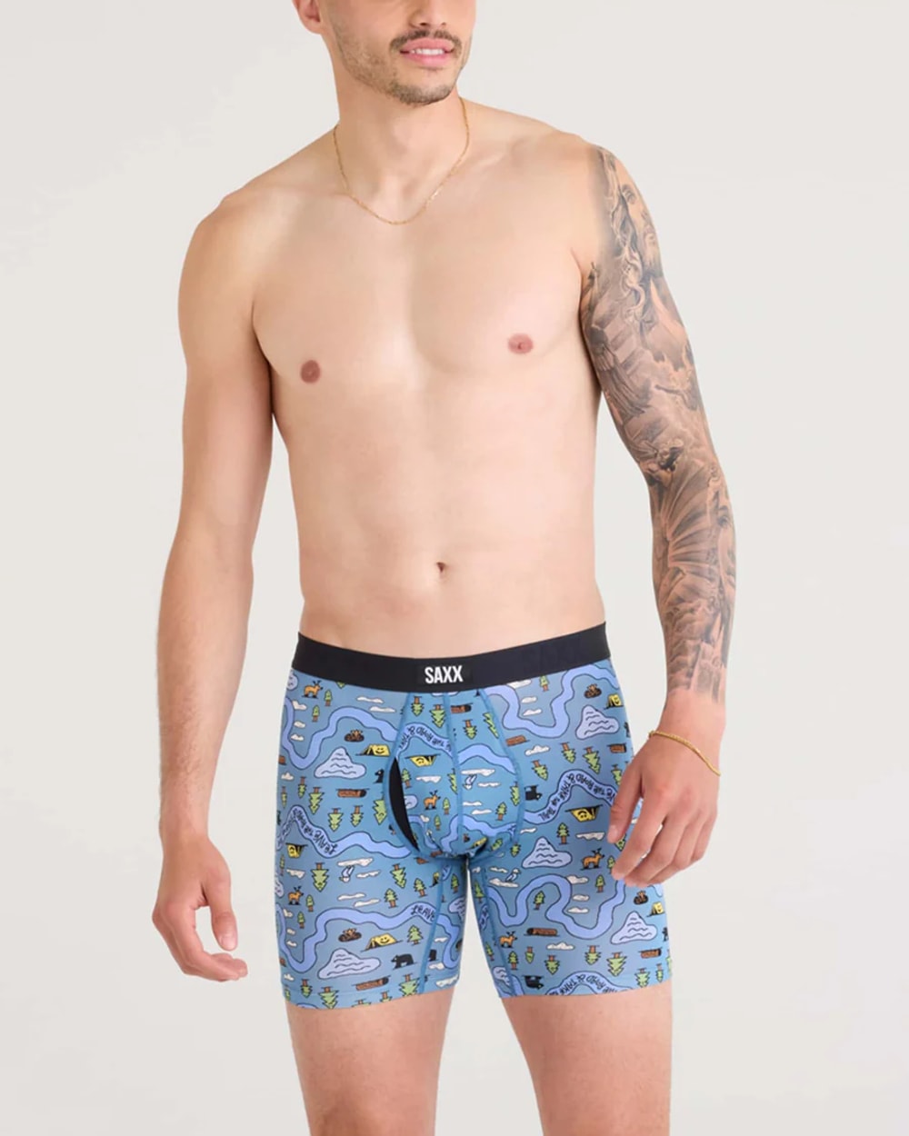 Saxx Vibe Xtra Soft Comfort Boxer Brief - Take The Trail-Slate