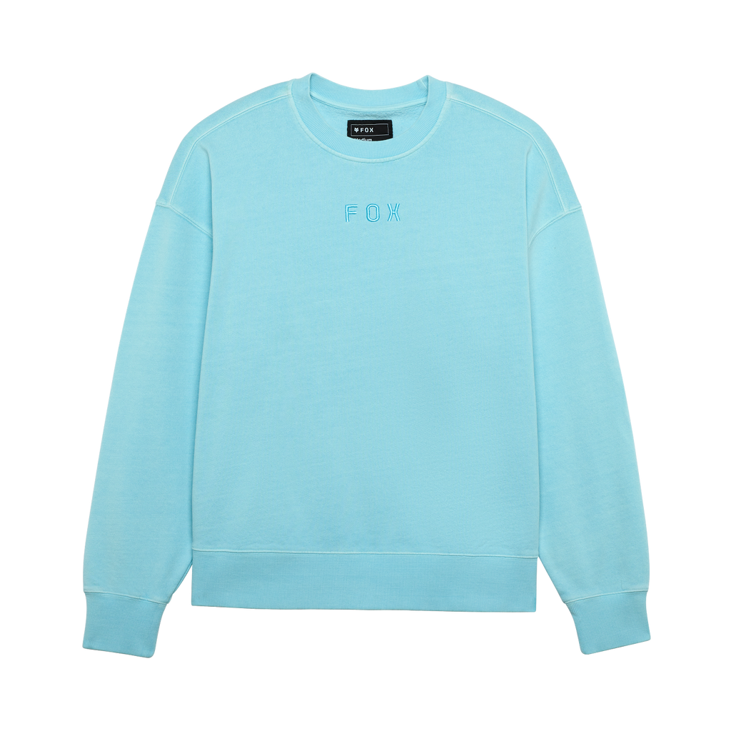 Fox Wordmark Oversized Crew Pullover - Light Blue - Front