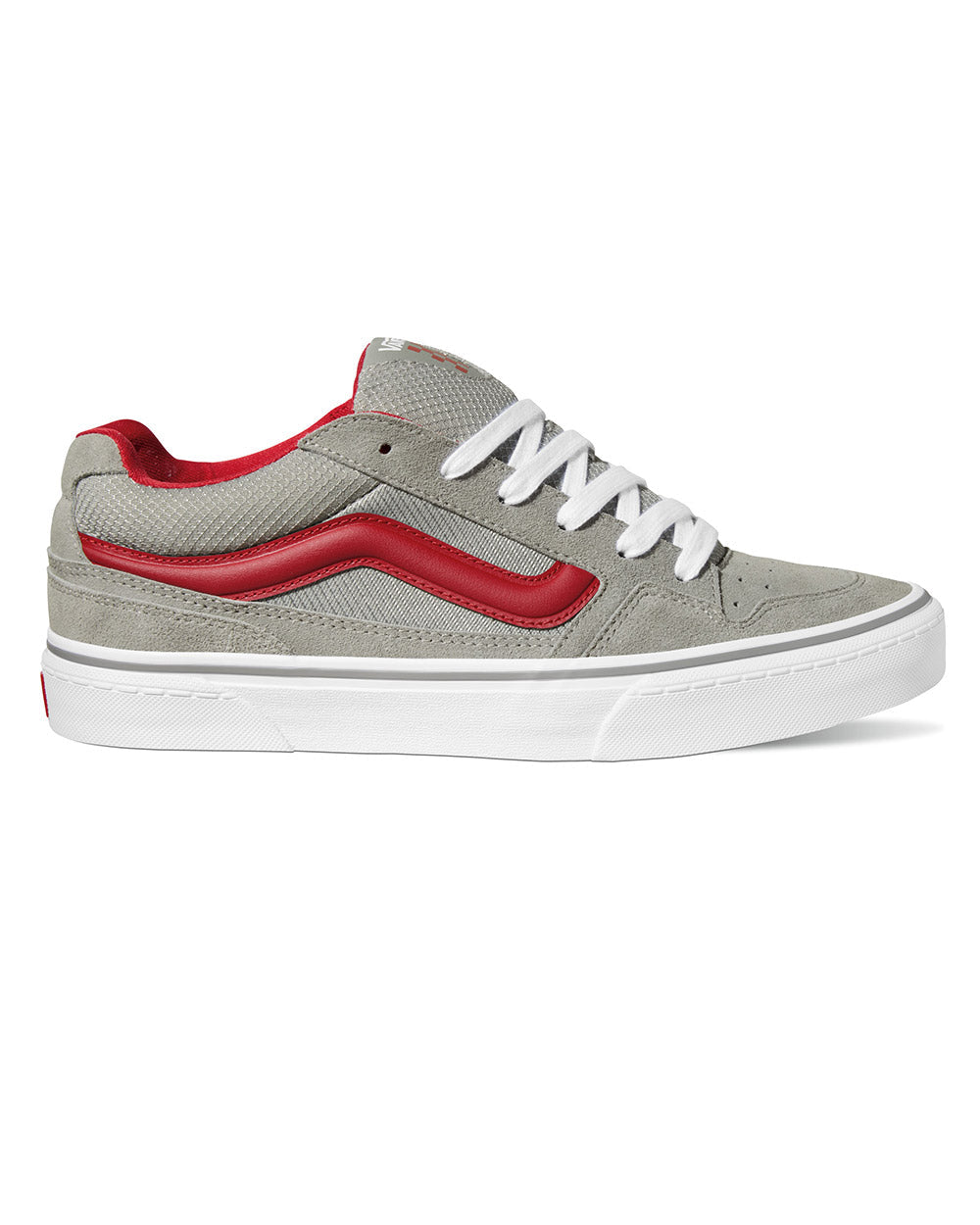 Vans Boys' Youth Caldrone Skateboard Shoes - Suede/Mesh Charcoal/Red
