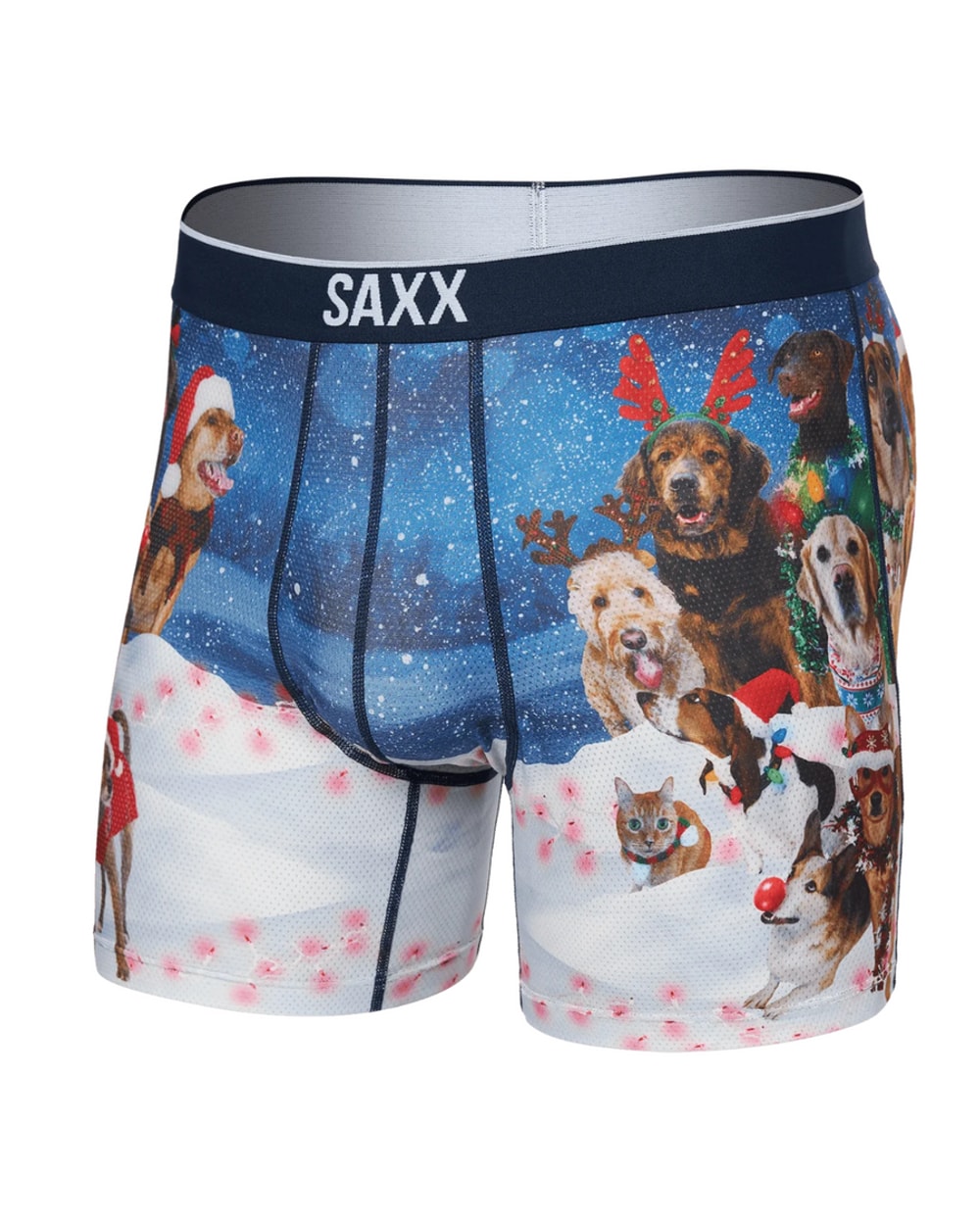 Saxx Volt Boxer Brief - Dogs Of Saxxmas - Blue