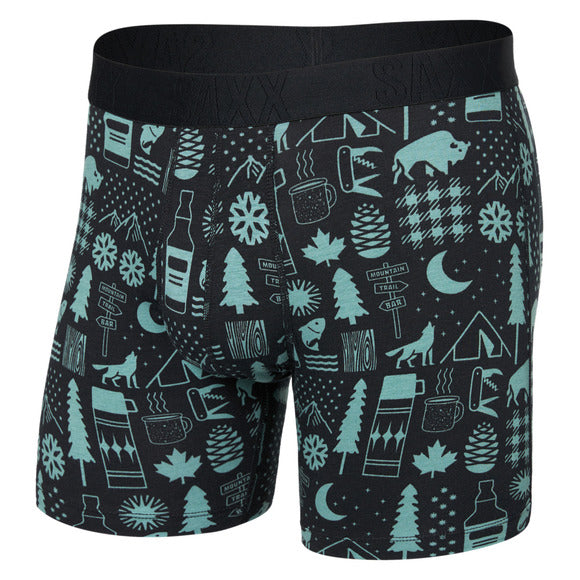 Saxx DropTemp Cooling Boxer Brief - Cam Stamps Black