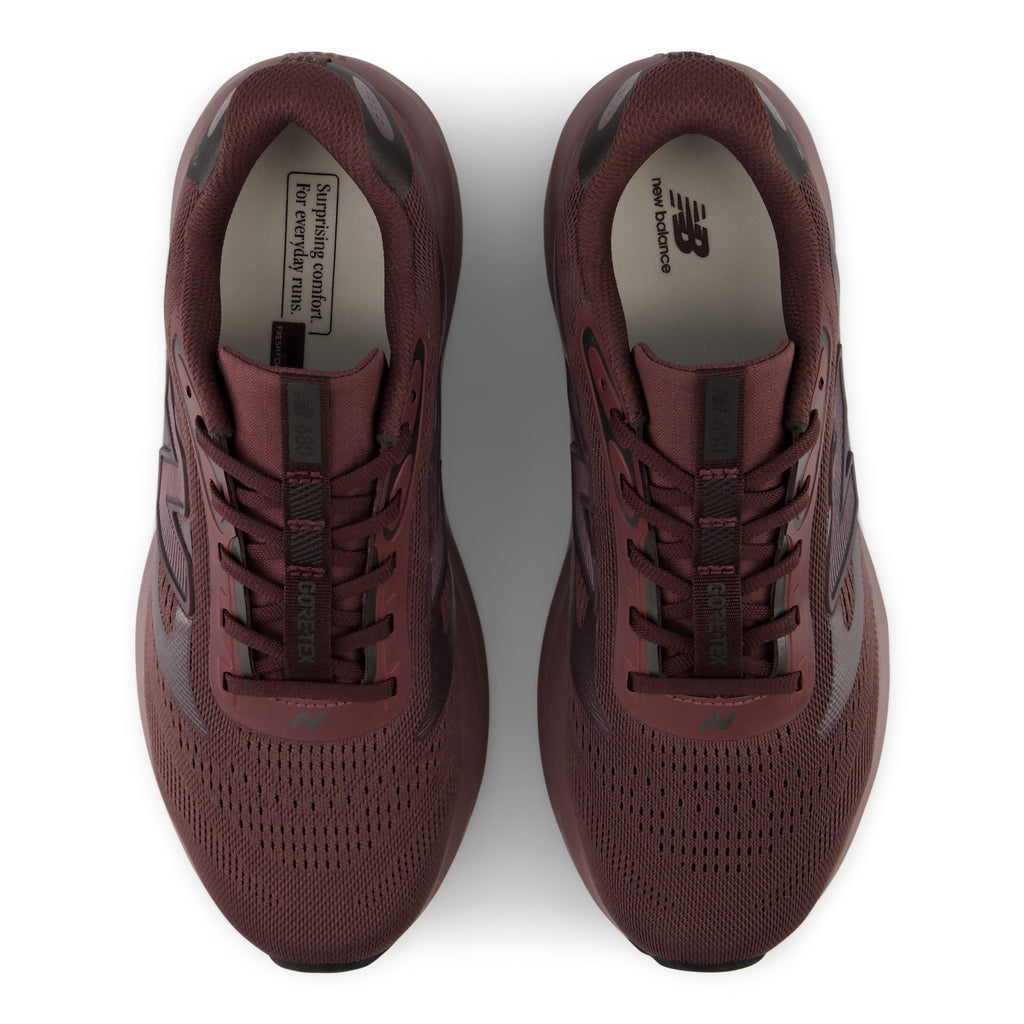 New Balance Women's Fresh Foam 680 V9 GORE-TEX Running Shoes - Fast Track/Cherry, top view