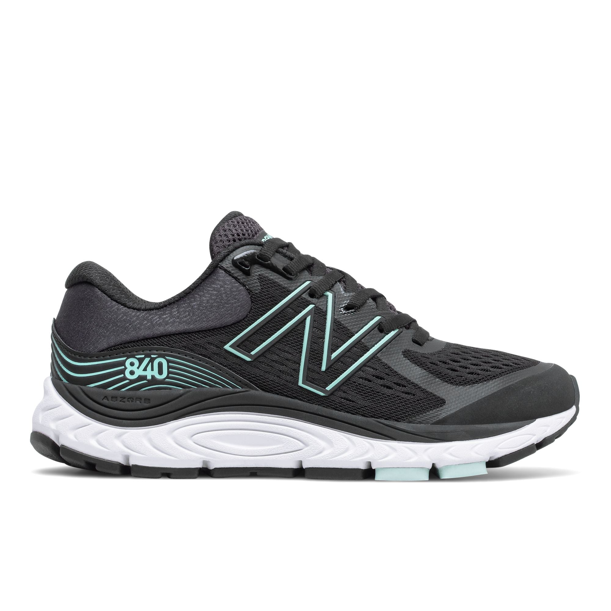 New Balance Women's 840 Black/Mint lateral