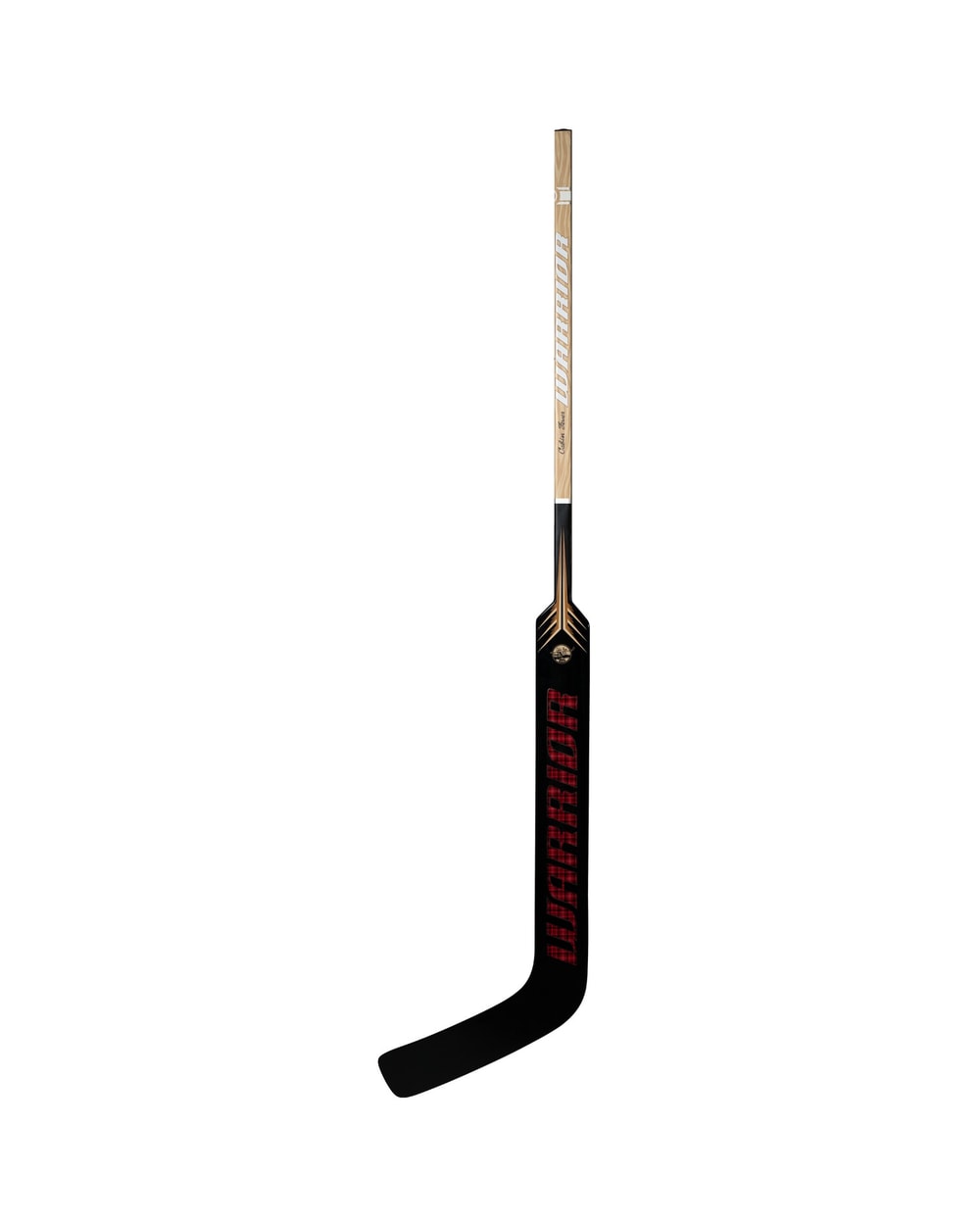 Warrior Intermediate Cabin Fever Goalie Stick - Tan/Black, front view
