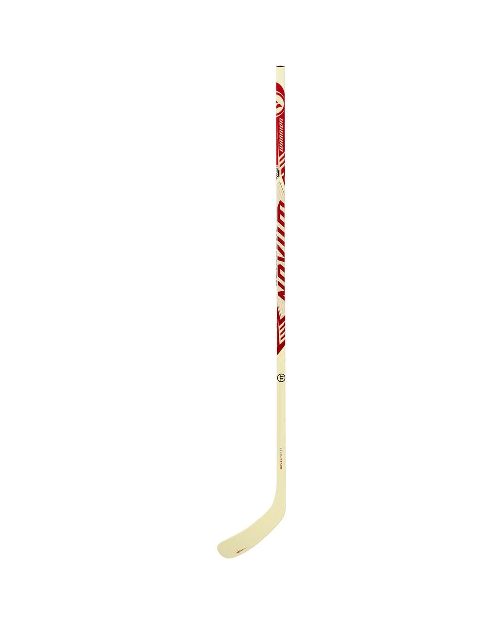 Warrior Intermediate Novium 3 Pro White Hockey Stick - White/Red, front view