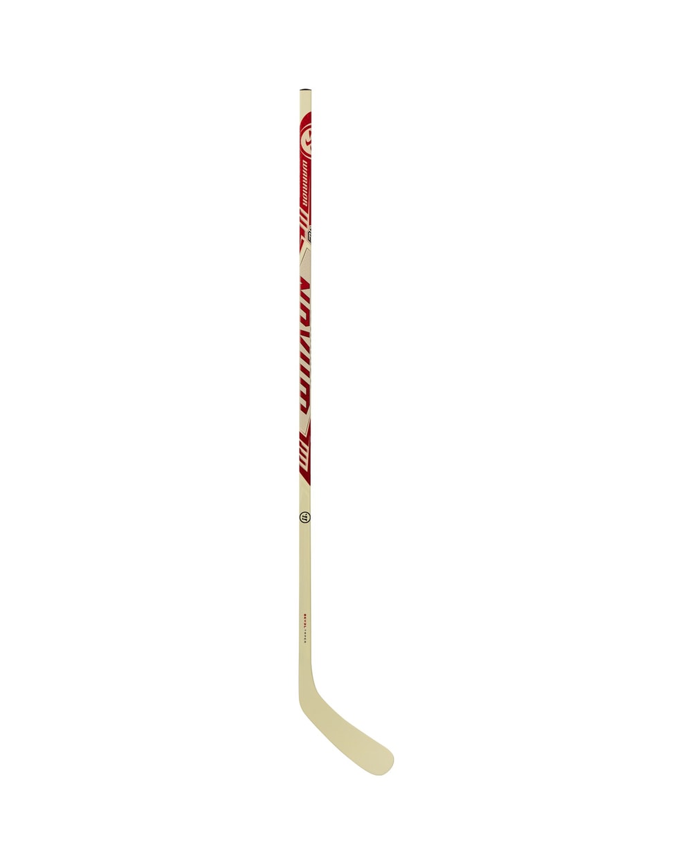 Warrior Intermediate Novium 3 Pro White Hockey Stick - White/Red, back view