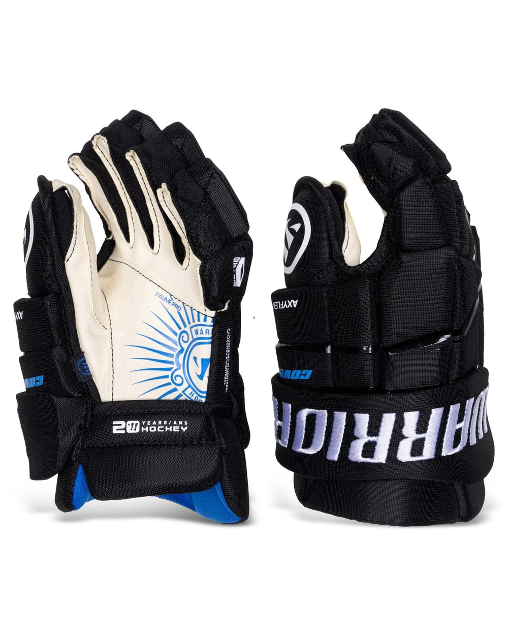 Warrior Junior Covert LT Deluxe Hockey Gloves - Black, front view