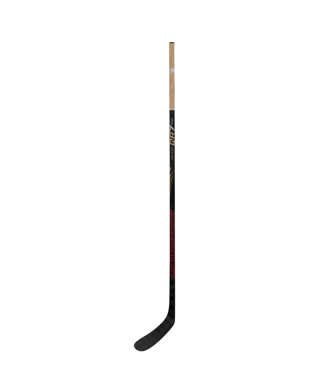 Warrior Junior Covert QR7 Pro Hockey Stick - Cabin Fever - Black/Tan, front view