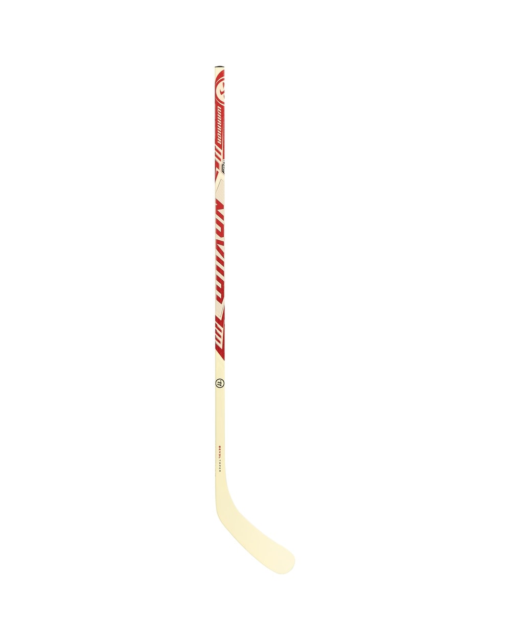 Warrior Junior Novium 3 Pro White Hockey Stick - White/Red, back view