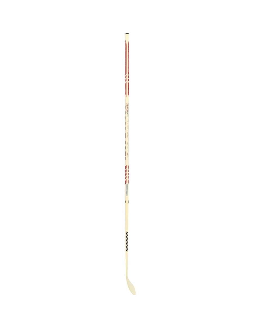 Warrior Junior Novium 3 Pro White Hockey Stick - White/Red, reverse side profile