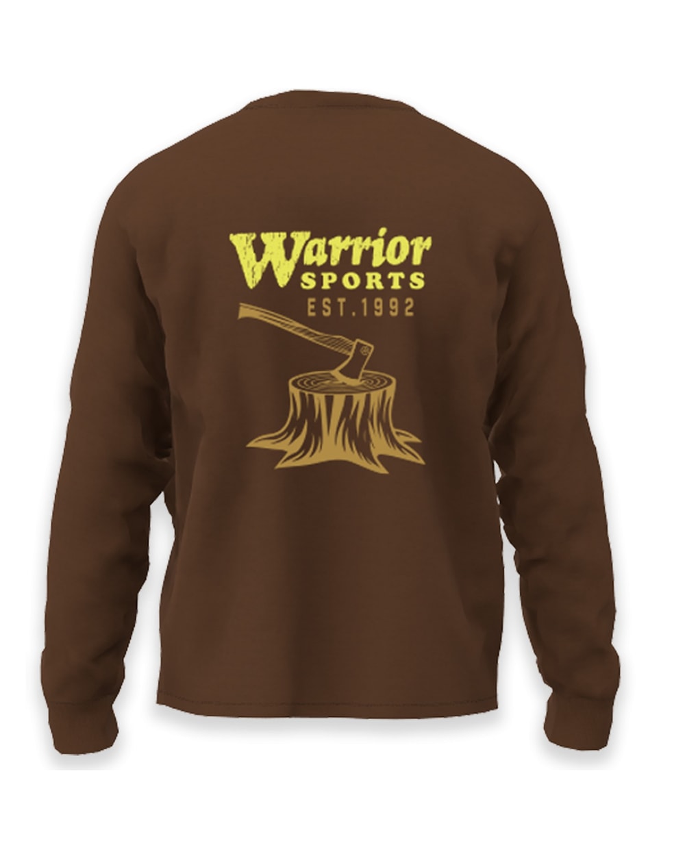 Warrior Men's Cabin Fever Long Sleeve T-Shirt - BROWN, back view