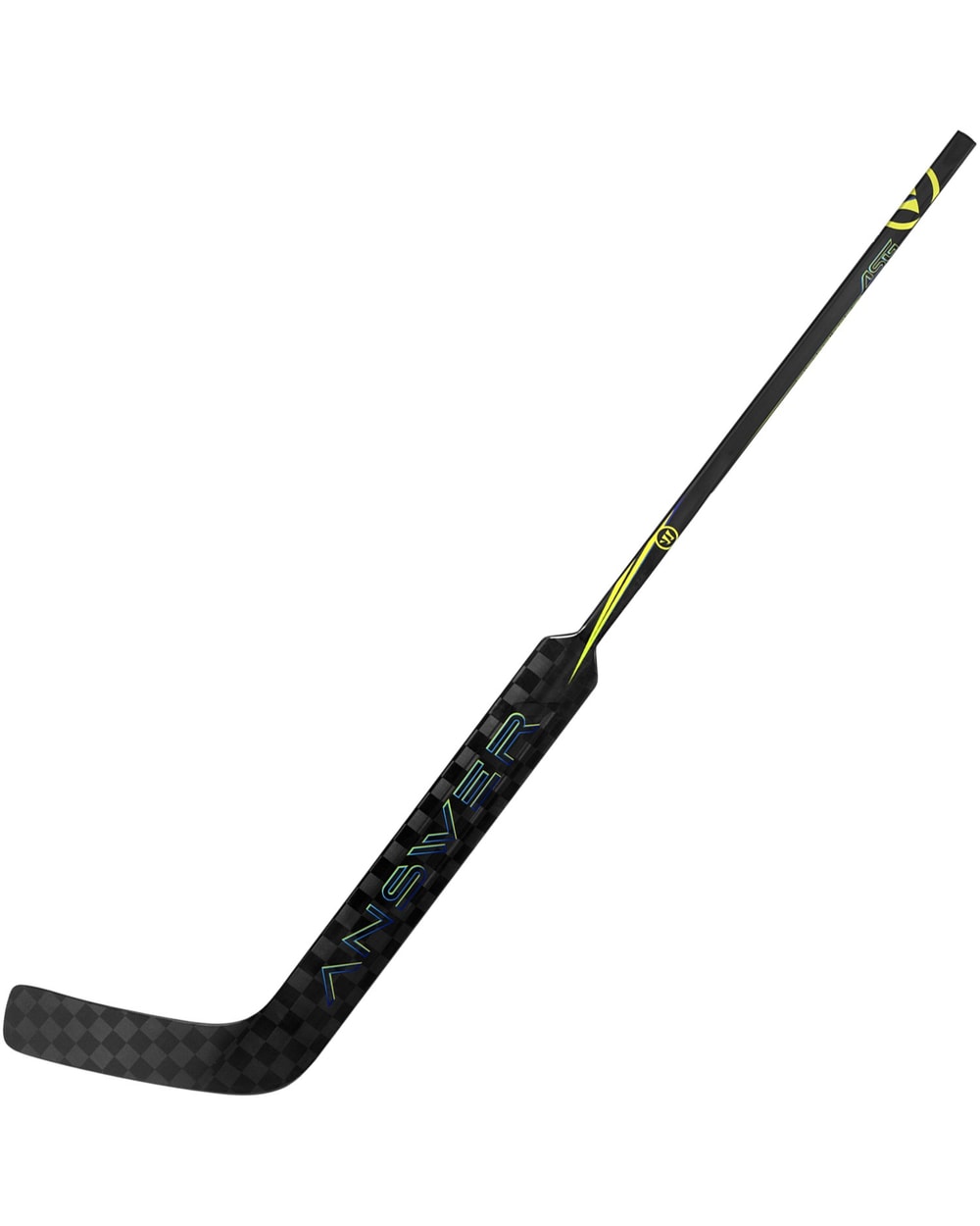 Warrior Senior Answer Goalie Stick - Black, angled view